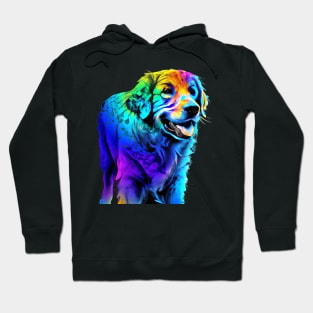 Golden Retriever Dog Rainbow Painting Hoodie